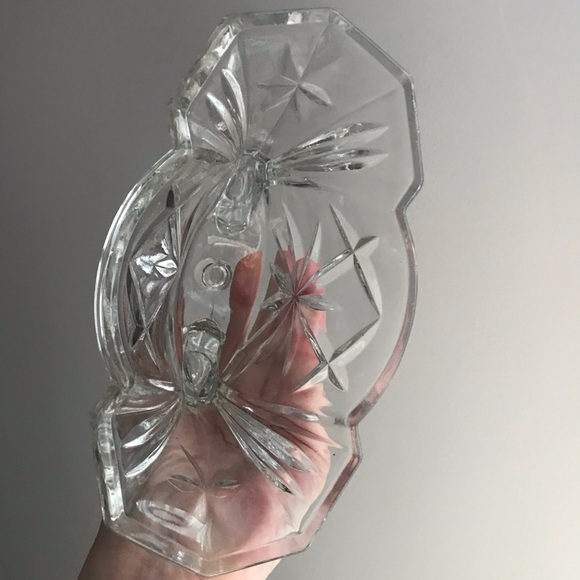 ✨🌟 Vintage Prescut Clear Double Candle Stick Holder by Anchor Hocking - Picture 8 of 10